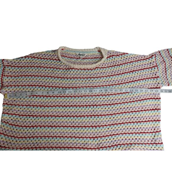 Haptics By Holly Harper 3X Multicolor Crochet Knit Sweater - Picture 5 of 10